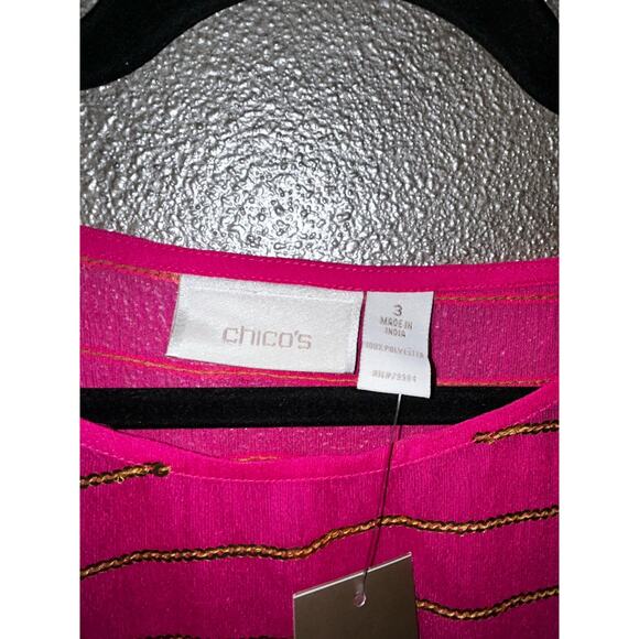 Chico’s  Sequin Spendor Lina  Summerberry  Top Blouse  XL  NWT - Picture 5 of 6